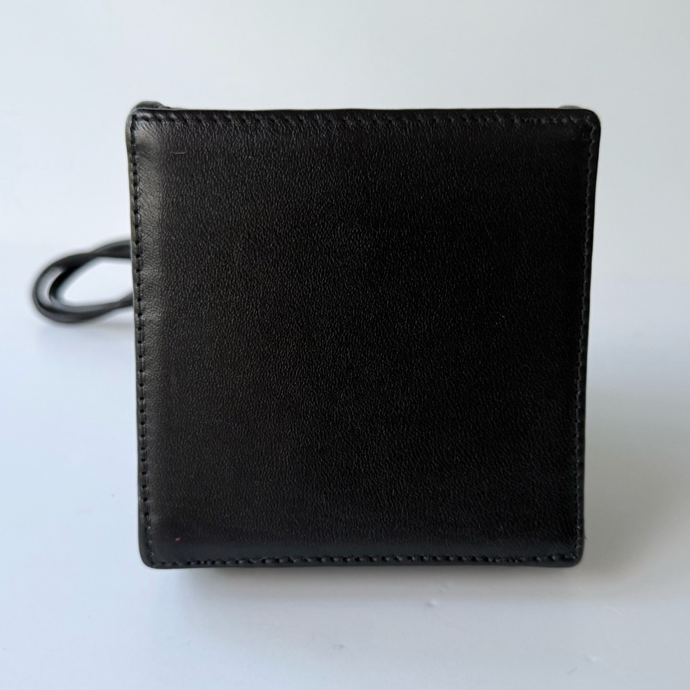 Vintage Sculptural Black Pyramid Exotic Fish Leather Box Handbag / Swing Clutch - Picture 7 of 14
